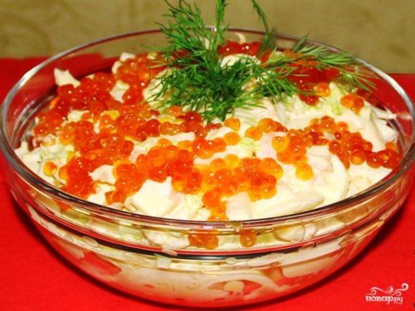 Салат из морепродуктов царский рецепт с Салат из морепродуктов царский рецепт с