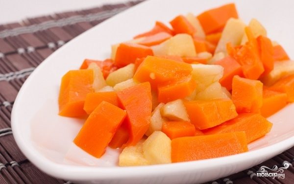 Запеченная тыква с яблоками