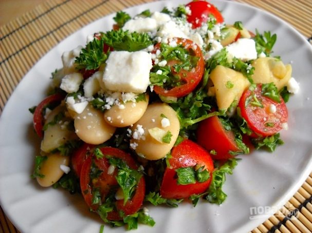 Быстрый салат с фасолью - пошаговый рецепт с фото на Повар.ру