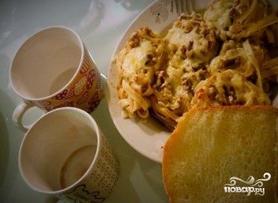 Гнёзда с фаршем на сковороде Гнёзда с фаршем на сковороде