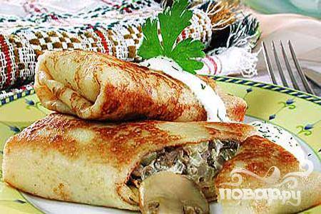 Блинчики с грибами