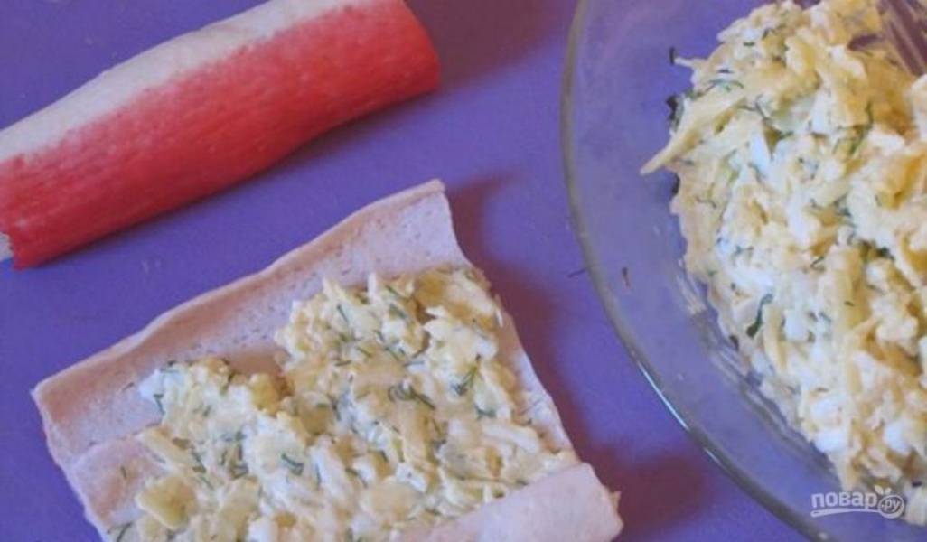 Крабовые палочки с начинкой - пошаговый рецепт с фото на Крабовые палочки с начинкой - пошаговый рецепт с фото на