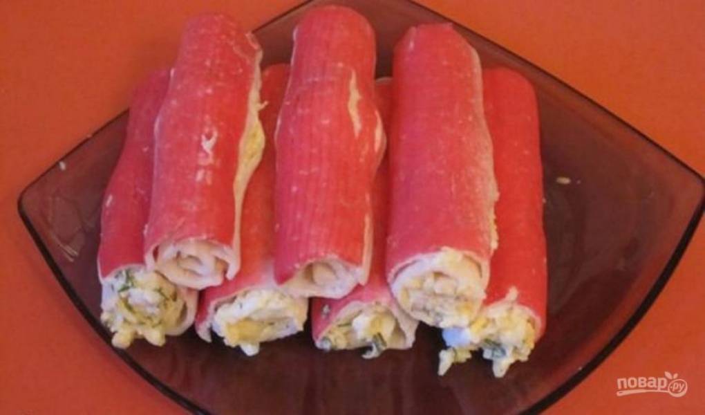 Крабовые палочки с начинкой - пошаговый рецепт с фото на Крабовые палочки с начинкой - пошаговый рецепт с фото на
