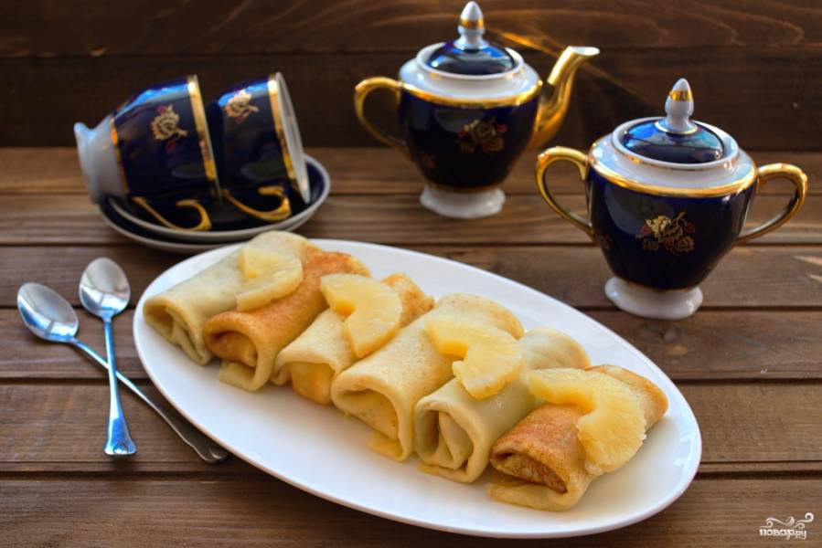 Блинчики с фруктовой начинкой