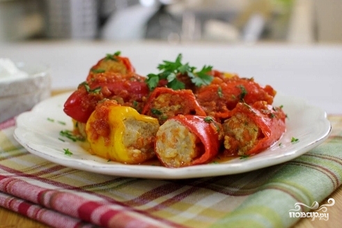 Фаршированные перцы по-мексикански - кулинарный пошаговый рецепт с фото на KitchenMag.ru Фаршированные перцы по-мексикански - кулинарный пошаговый рецепт с фото на KitchenMag.ru