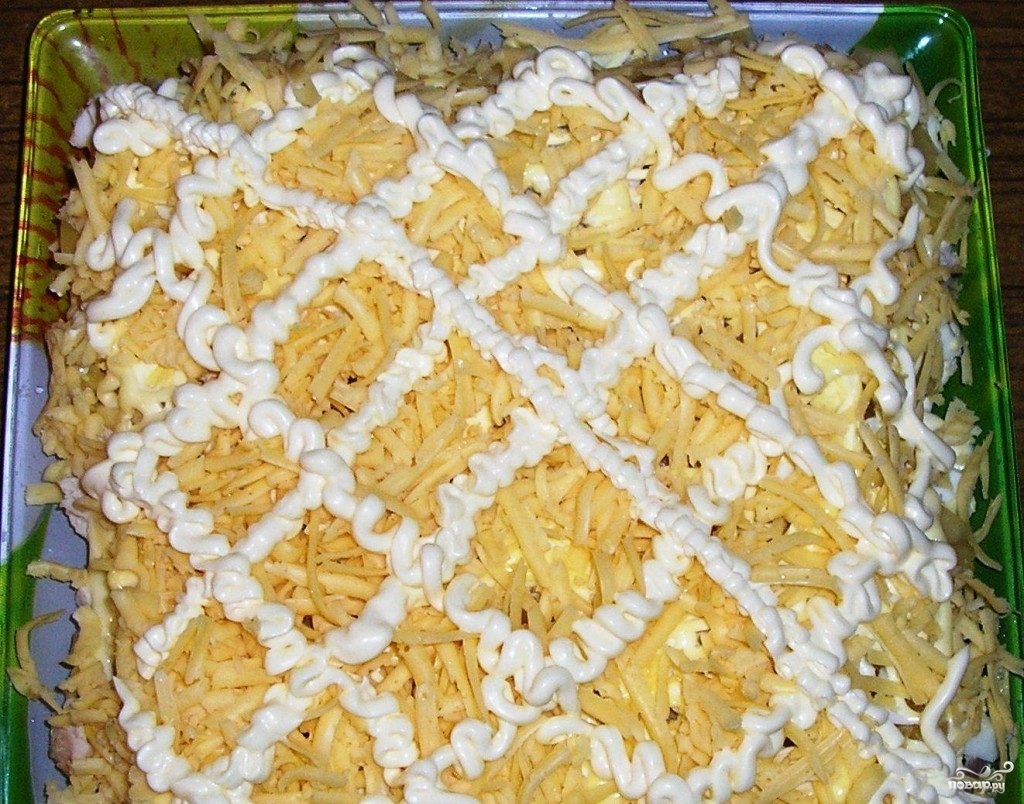 Курица с ананасами салат слоями с фото пошагово Курица с ананасами салат слоями с фото пошагово