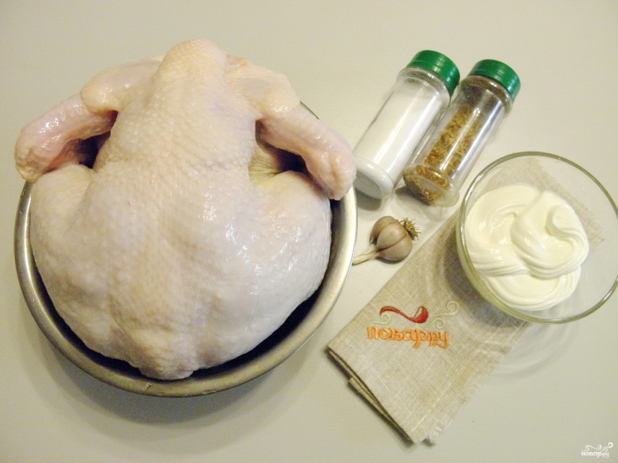 Курица в духовке под сметанным соусом - фото шаг 1