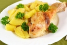 Курица с картошкой в сметане
