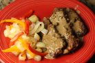 Печень говяжья с овощами