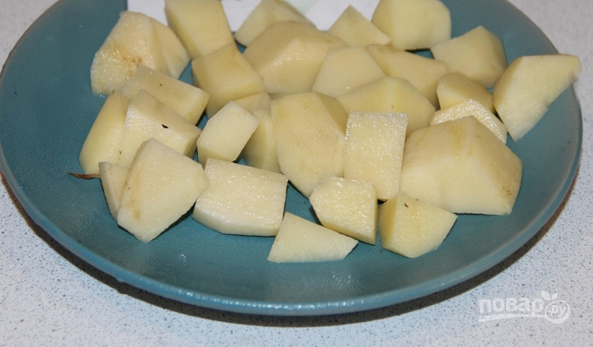 Картошка, тушенная с шампиньонами в сметане