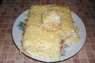 Рыбный пирог из коржей Наполеон