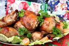 Запеченные куриные окорочка в маринаде с клюквенным джемом "Махеевъ"