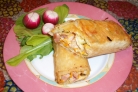 Лаваш с корейской морковкой и огурцом