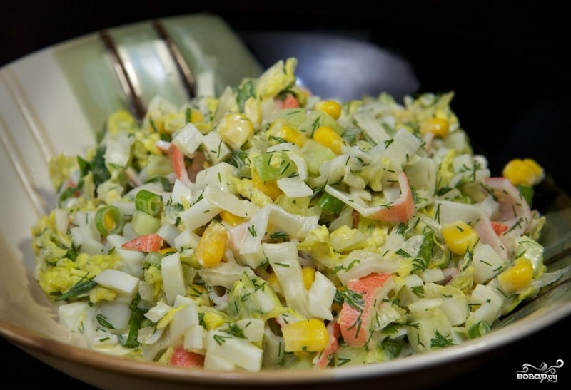 Простой крабовый салат рецепт