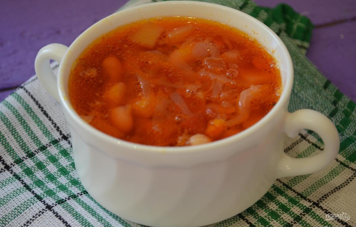 Борщ без мяса с фасолью рецепт пошаговый с