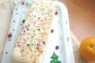 Торт "Новогоднее полено" с клюквой