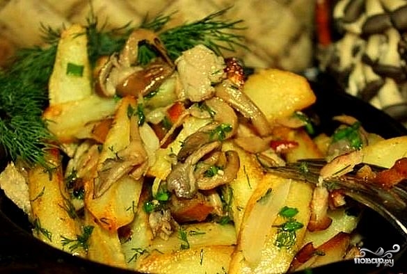 Капуста жареная с вешенками рецепт