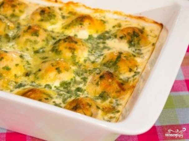 Куриные тефтели в сливочном соусе в духовке рецепт