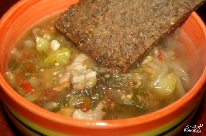 Суп из консервированной фасоли на мясном бульоне рецепт