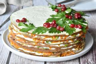 Печеночный торт из говяжьей печени