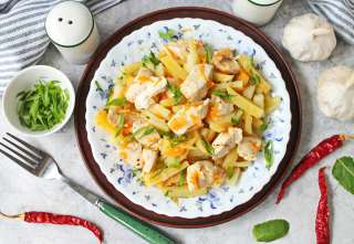 Курица с картошкой в микроволновке