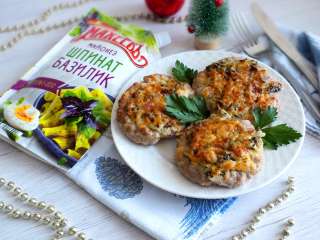 Мясные блинчики с майонезом Махеевъ "Шпинат и Базилик"