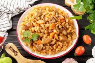Макароны с мясом в мультиварке