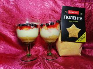 Десерт в стакане с полентой "Bravolli"