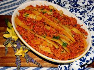 Стручковая фасоль с мясом