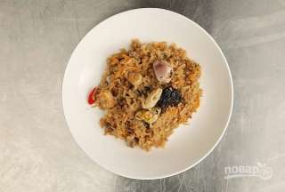 Рецепт плова из морепродуктов в мультиварке Поларис