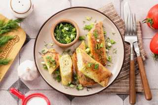 Блинчики из кабачков с курицей