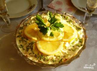 Салат с маринованными шампиньонами