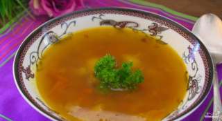 Суп с кусочками говядины