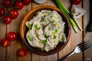 Постные вареники с грибами