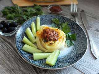 Гнезда с курицей в духовке, пошаговый рецепт с фото на ккал