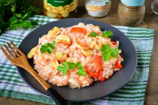 Рис с маринованными грибами