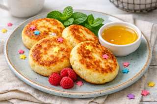 Пышные сырники, запеченные  в духовке