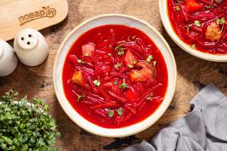 Постный борщ с грибами