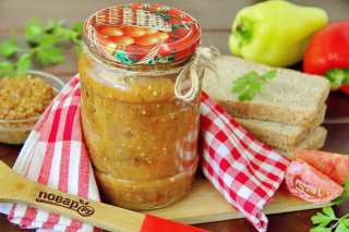 Баклажанная икра с помидорами через мясорубку на зиму