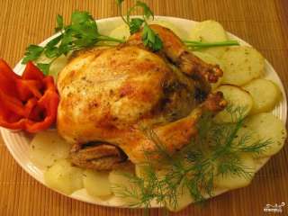 Румяная курица в мультиварке