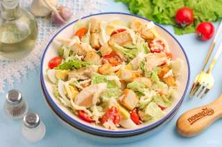 Салат "Цезарь" с майонезом