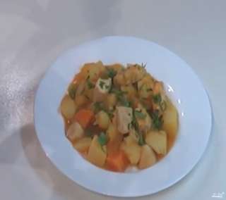 Рагу с овощами и курицей