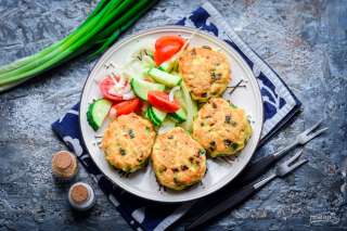 Куриные котлеты с зеленым луком