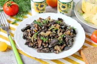 Жареные подосиновики