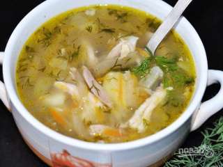 Рассольник с рисом и огурцами
