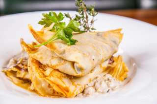 Блинчики с грибами и картошкой  