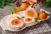 Десерт Мандарины в снегу без выпечки
