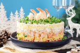Салат слоеный с креветками