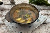 Постный гороховый суп с шампиньонами