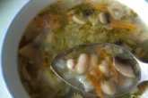 Фасолевый суп с грибами  